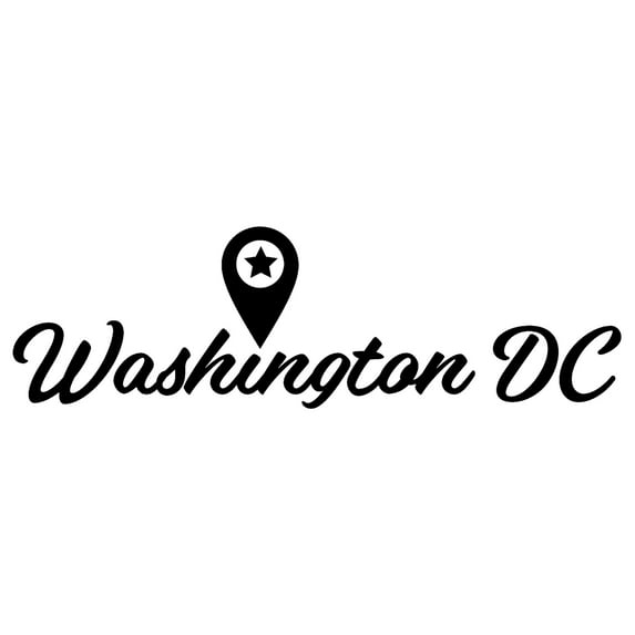 Washington, Dc Destination Star Politics Monument Wall Decals for Walls Peel and Stick wall art murals Black Small 8 Inch