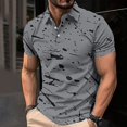 thumbnail image 1 of Blusa y camisa de manga corta con cuello vuelto Camisa casual de manga corta con solapa y bloques de color para hombre Top/camisa de manga corta con solapa Tops para hombre, 1 of 5