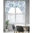 thumbnail image 5 of Blue Snowflake Christmas Kitchen Curtains Swag Valance for Windows/Bathroom/Cafe, Xmas Winter Snowflake Rod Pocket Drape Panel Swag Curtains Valance for Bedroom/Living Room 56"x36", 5 of 6