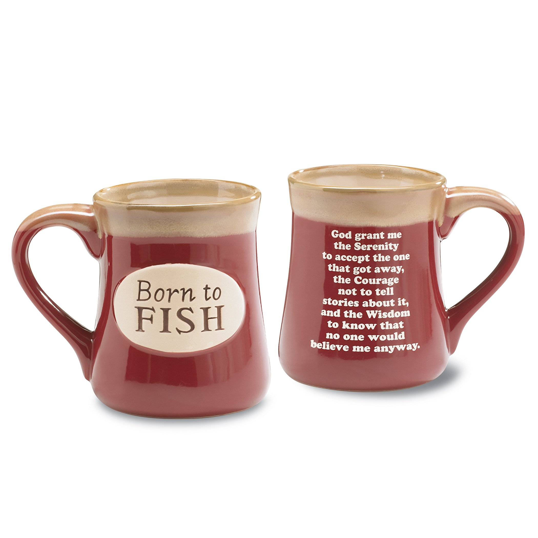 Collections Etc Born to Fish Serenity Prayer Porcelain Mug - image 2 of 2