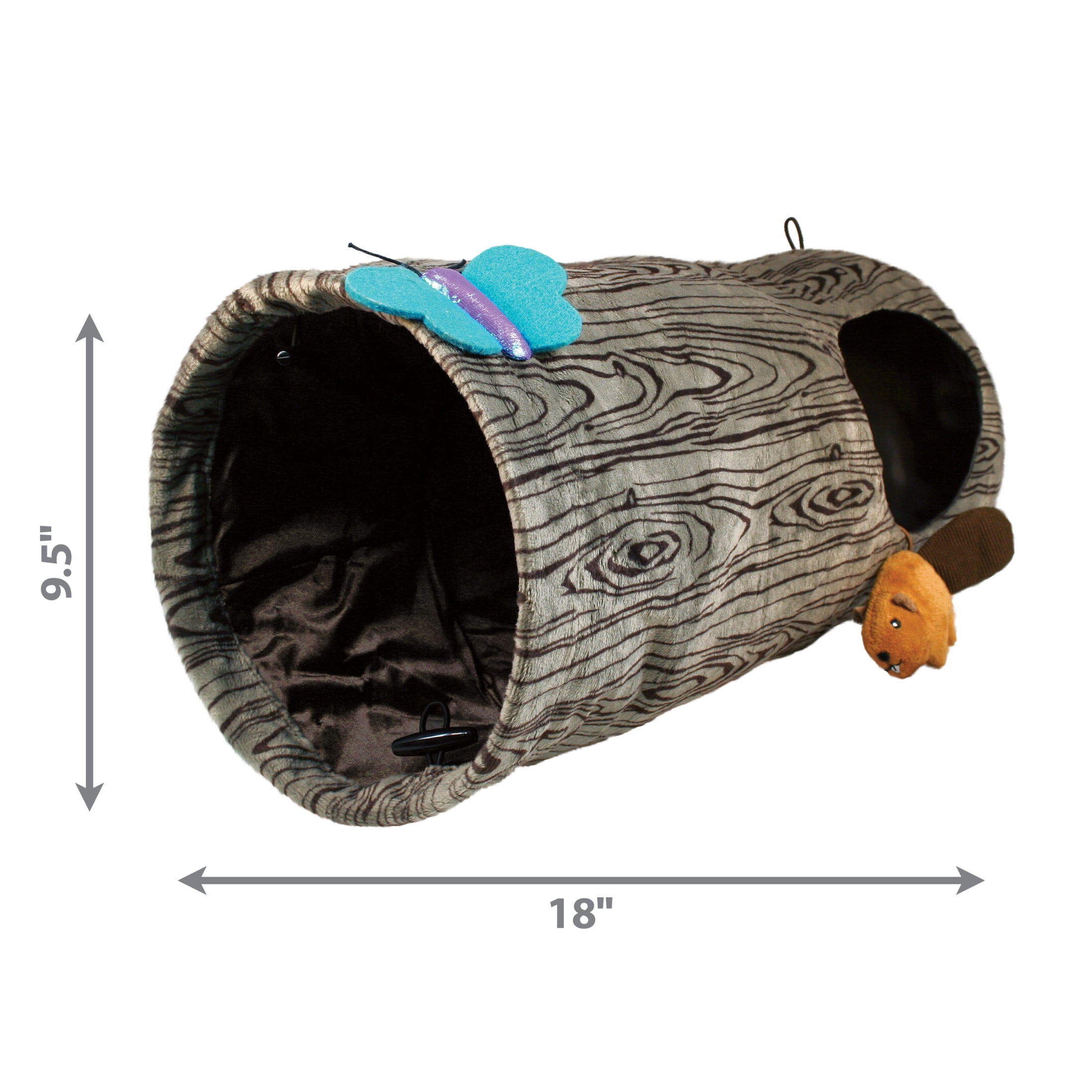 KONG® Play Spaces Burrow, Cat Tunnel with Crinkle Attachments and Premium North American Catnip