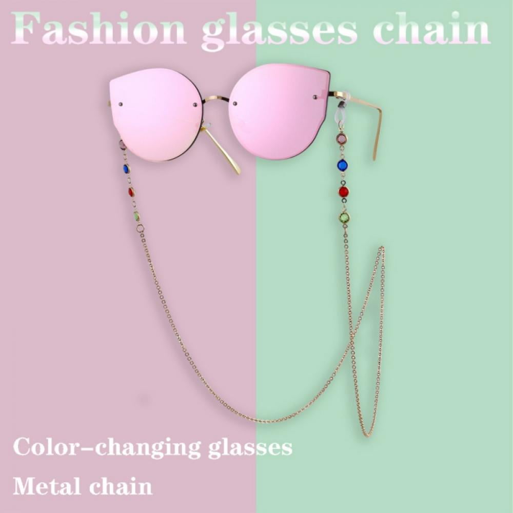 8 Pieces Eyeglasses Chains Strap Holder Stylish Eyewear Retainer Chain Beaded Eyeglasses Sunglasses Strap Holder Necklace Face Mask Holder Chains with Clips Silicone Loops