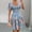 Blue, variant on Floral Dress for Women Summer Short Sleeve Square Neck A Line Flowy Wedding Guest Tea Party Dresses