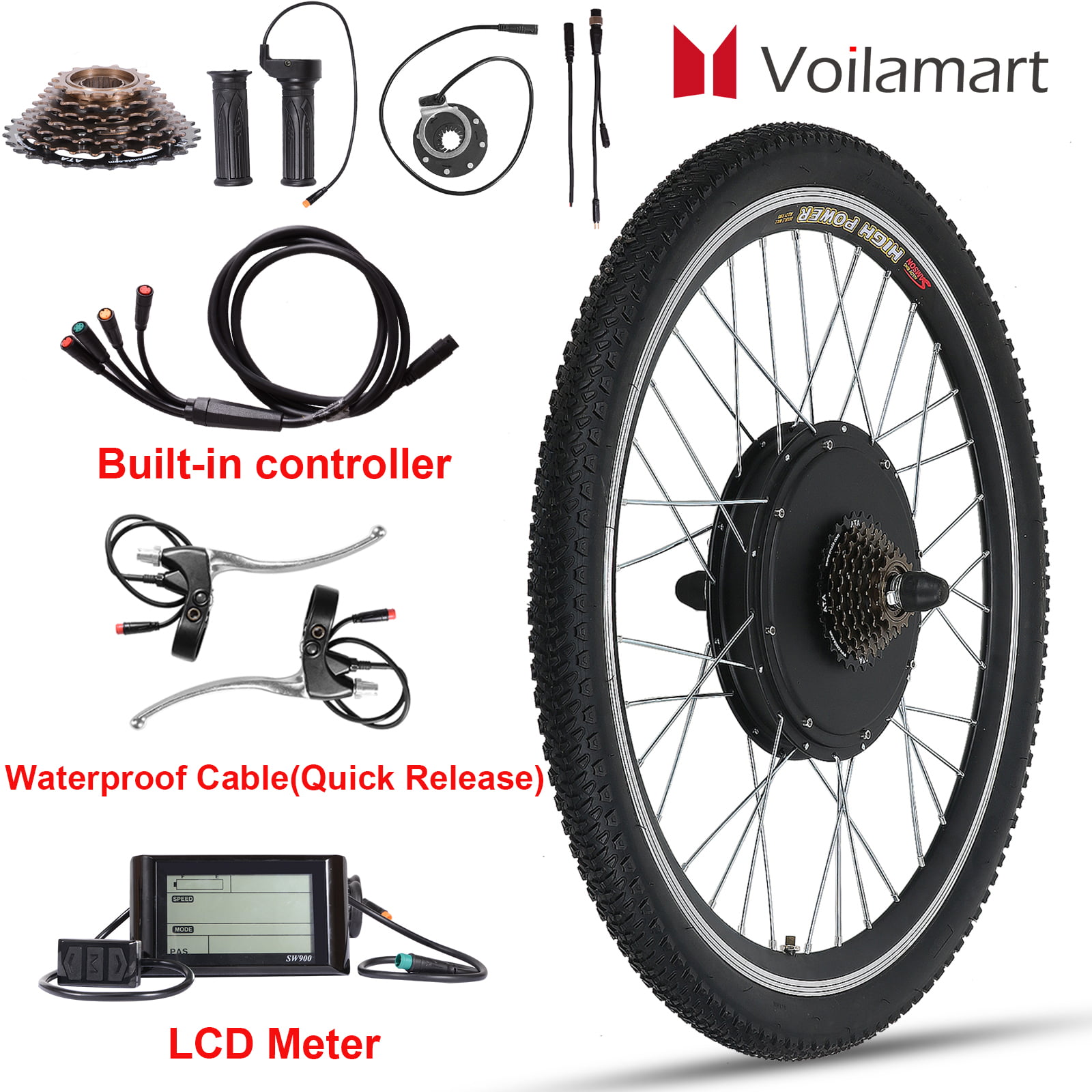 Voilamart Electric Bike Conversion Kit 26 Rear Wheel 48V 1500W E-Bike  Conversion Kit with LCD Displ…See more Voilamart Electric Bike Conversion  Kit