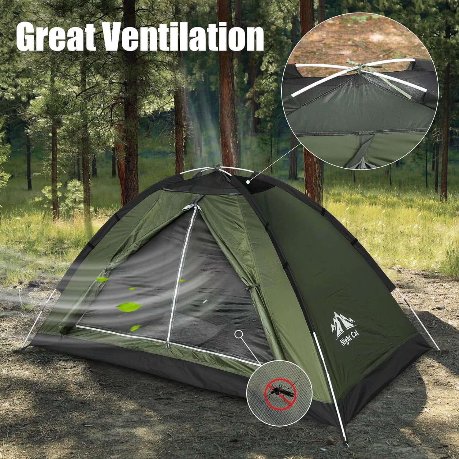 Unbranded Backpacking Tent for One 1 to 2 Persons Lightweight Waterproof Camping Hiking Tent for Adults Kids Scouts Easy Setup Single Layer 2.2x1.2m