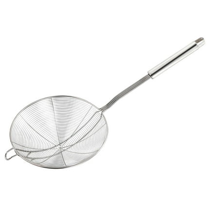 

Stainless Steel Colander Spoon Wire Mesh Skimmer Ladle Strainer Ladle with Handle for Hot Pot Kitchen Frying Food Pasta Spaghetti Noodle (Silver Diameter 18cm)
