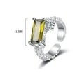 thumbnail image 4 of K-KED 925 Sterling Silver Filled Open Adjustable Ring Women Green Crystal Ring Gift, 4 of 9