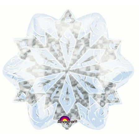 Anagram Prismatic Christmas Snowflake 18" Foil, Blue White Black