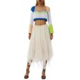 thumbnail image 2 of xiaxaixu Jupe en Maille Femme Robe Plissée à Taille Haute et Demi-Longueur Élastique, 2 of 9