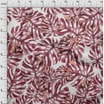 thumbnail image 4 of oneOone Polyester Spandex Dark Magenta Fabric Tropical Leaf Diy Clothing Quilting Fabric Print Fabric By Yard 56 Inch Wide, 4 of 4