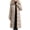 Khaki, variant on TOUMENY Women's Winter Coat Hooded Long Sleeve Casual Loose Warm Jacket Solid Zip Up Outerwear with Pockets Black 3XL
