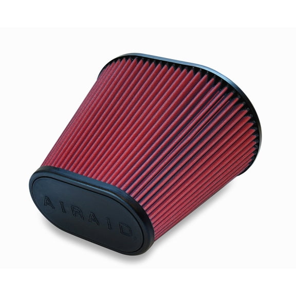 Airaid 721-476 Universal Clamp-On Air Filter: Oval Tapered; 6 in (152 mm) Flange ID; 9 in (229 mm) Height; 10.75 in x 7.75 in (273 mm x 197 mm) Base; 4 in x 7 in (102 mm x178 mm) Top