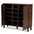 thumbnail image 3 of Pemberly Row Two-Tone Wood 2-Door Shoe Cabinet in Walnut Brown and Gray, 3 of 10