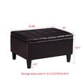 thumbnail image 7 of Storage Ottoman, Lift Top Bed Bench Oversize Cocktail Footrest Stool in Upholstered Faux Leather, Large Square Coffee Table for Living Room Bedroom, 33.86"L x 26"W x 18.1"H, Dark Brown, 7 of 7