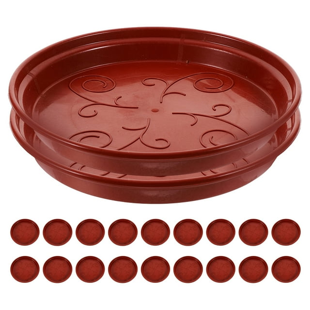 unbranded 20Ud Bandejas Para Plantas Rojas Duraderas De Plástico Para Macetas En Casa