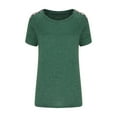 thumbnail image 5 of ALLLIST Womens Tops Clearance Under $5 Floral Short Sleeve Green Crew Neck Printed T-Shirts Loose Casual Summer Blouses, 5 of 7