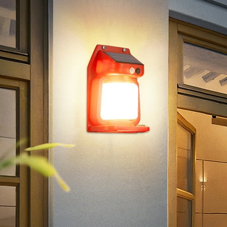 

kosheko Solar Warm Light Induction Wall Light-Solar Fence Lights-LED Solar Wall Lights-Outdoor IP65 Water Proofing- Outdoor Wall Lamps for Backyard Garden Garage and Pa Red