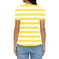 thumbnail image 5 of Striped Shirt for Women Slim Fitted Short Sleeve Crewneck T-Shirts for Woman Causual Ribbed Tee Stretchy, 5 of 5