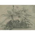 thumbnail image 3 of Giulio Cesare Procaccini 14x11 Black Modern Framed Museum Art Print Titled - Ceiling Studies of a Prophet and a Putto Seen from Below (C. 1602), 3 of 5