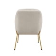 thumbnail image 3 of Contemporary Upholstered Metal Accent Chair - Cream / Gold, 3 of 5