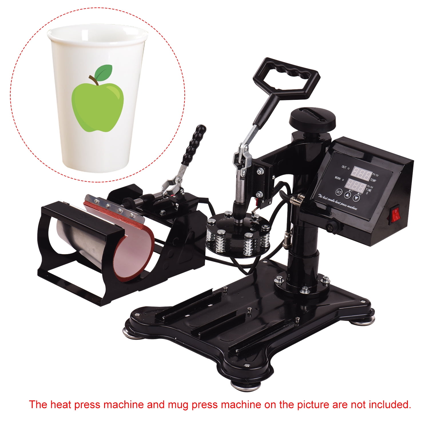 Aibecy Conical Mug Cup Press Heating Transfer Attachment Silica Gel 17oz 110V for Heat Press Machine Transfer Sublimation