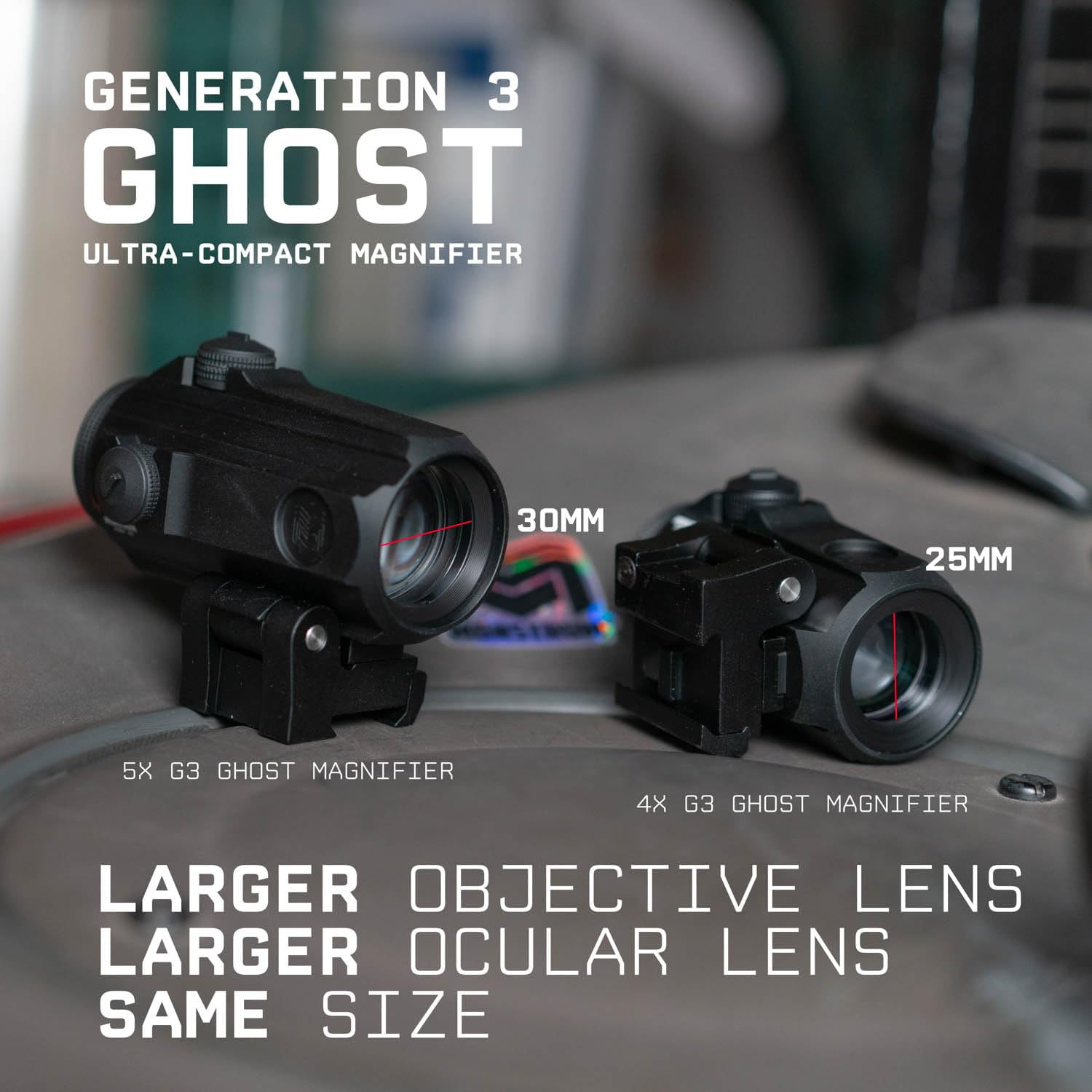 Monstrum Ghost G3 5X Magnifier with Flip-to-Side Mount