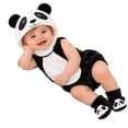 thumbnail image 3 of REDARER Baby Cartoon Panda Romper 3 Piece Set Sleeveless Hooded Bodysuit with Matching Hat and Socks Soft Fleece Snap Crotch Costume Outfit for Infant Christmas Photoshoot Holiday Gift,9-12 Months, 3 of 8