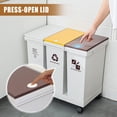 thumbnail image 3 of Ymokee 16 Gallon Compartment Kitchen Trash Can with Lids & Wheels, Plastic Kitchen Recycling Bin, 3 of 11