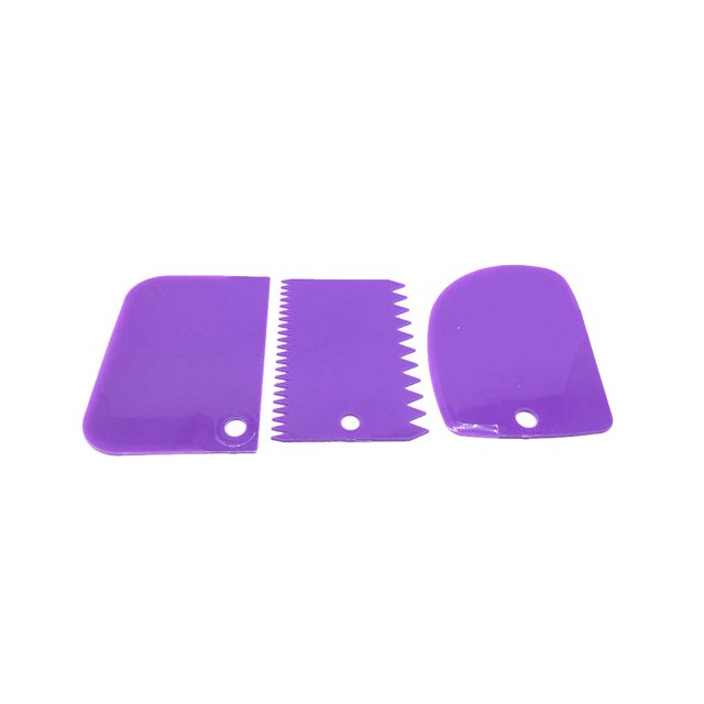 Youkk 3PCS/Set Réutilisable Plastique Coloré Multifonctionnel Dents Irrégulières Bord Bricolage Crème Racleur Kit Moule à Gâteau Outils