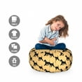 thumbnail image 2 of Scottie Dog Storage Toy Bag Chair, Silhouette of Adult Animals Running and Playing Repeating Pattern, Stuffed Animal Organizer Washable Bag, Large Size, Pale Yellow and Black, by Ambesonne, 2 of 3