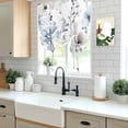 thumbnail image 6 of Spring Floral Tie Up Curtain 63 Inches Long, Watercolor Grey Blue Flower Retro Balloon Style Kitchen Window Curtain Over Sink, Small Window Rod Pocket Curtain 46"x63", 6 of 9
