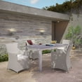 thumbnail image 2 of Side Dining Chair and Table Set, White, Rattan, Wicker, Outdoor Patio Balcony Cafe Bistro Garden Hospitality Restaurant, Modern Contemporary HB32678, 2 of 7
