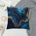 thumbnail image 2 of Acheng Short Plush Pillowcase 1 Piece Gold and Blue Abstract Art White, 2 of 5