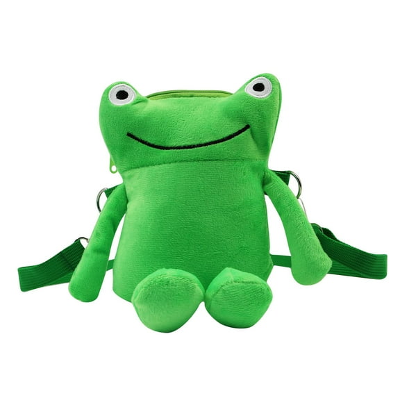 COOLHOOD Casual Cartoon Shoulder Bag Green for Frog Crossbody Bag Bag Plush Bag Handbag for Family Gatherings