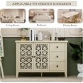 thumbnail image 6 of LFGUIZO 2 Door 3 Drawer Sideboard Buffet Cabinet, Accent  with Hollow Carving and Adjustable Shelves, Credenza for Living Room, Hallway, Natural, 6 of 7