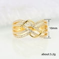 thumbnail image 5 of Infinity Knot Cubic Zirconia Wedding Ring for Women, Criss Cross Wide Band Ring 18 Yellow Gold Plated Promise Ring for Her Eternity Bands Jewelry Set, 5 of 5
