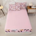 thumbnail image 4 of Homewish Watercolor Ghost Pumpkin Zipper Full Size Comforter Sets with Fitted Sheet and 2 Pillowcases for Girls, Bow Spider Web Bat Halloween Zipper Bedding Set, Pink Reversible, 4-Piece, 4 of 6