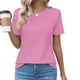 thumbnail image 1 of Fiudx Ofertas Del Día Top de Primavera/Verano de Manga Corta Informal de Moda con Cuello Redondo para Mujer, 1 of 4