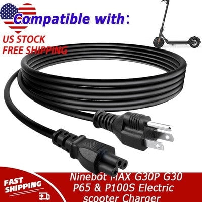 AC Power Cord Cable Compatible with Ninebot MAX G30P G30 P65 & P100S Electric
