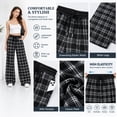 thumbnail image 3 of SHEWIN Womens Sweatpants Classic Plaid Straight Leg Trousers High Waist Baggy Workout Pants with Pockets, 3 of 7