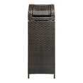 thumbnail image 3 of happimess Darla 31.39-Gallon All-Weather Wicker/Metal Swing Top Hideaway Outdoor Trash Can for Package Delivery, Patio Furniture, Cushions, Gardening Tools, Pool Supplies, Brown, HPM1202A, 3 of 9