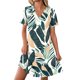 thumbnail image 4 of Zapatos de Vestido Casual para Mujeres con Cuello en V Impreso Y Mangas Enrolladas Vestido Corto para Mujeres Casual, 4 of 8
