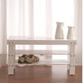 thumbnail image 2 of Dtwnek Solid Wood Shoe Bench for Living Room, White, 2 of 5