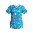 thumbnail image 5 of Dr. Seuss Women's Holiday Scrub Top with Short Sleeves, Sizes S-3XL, 5 of 5