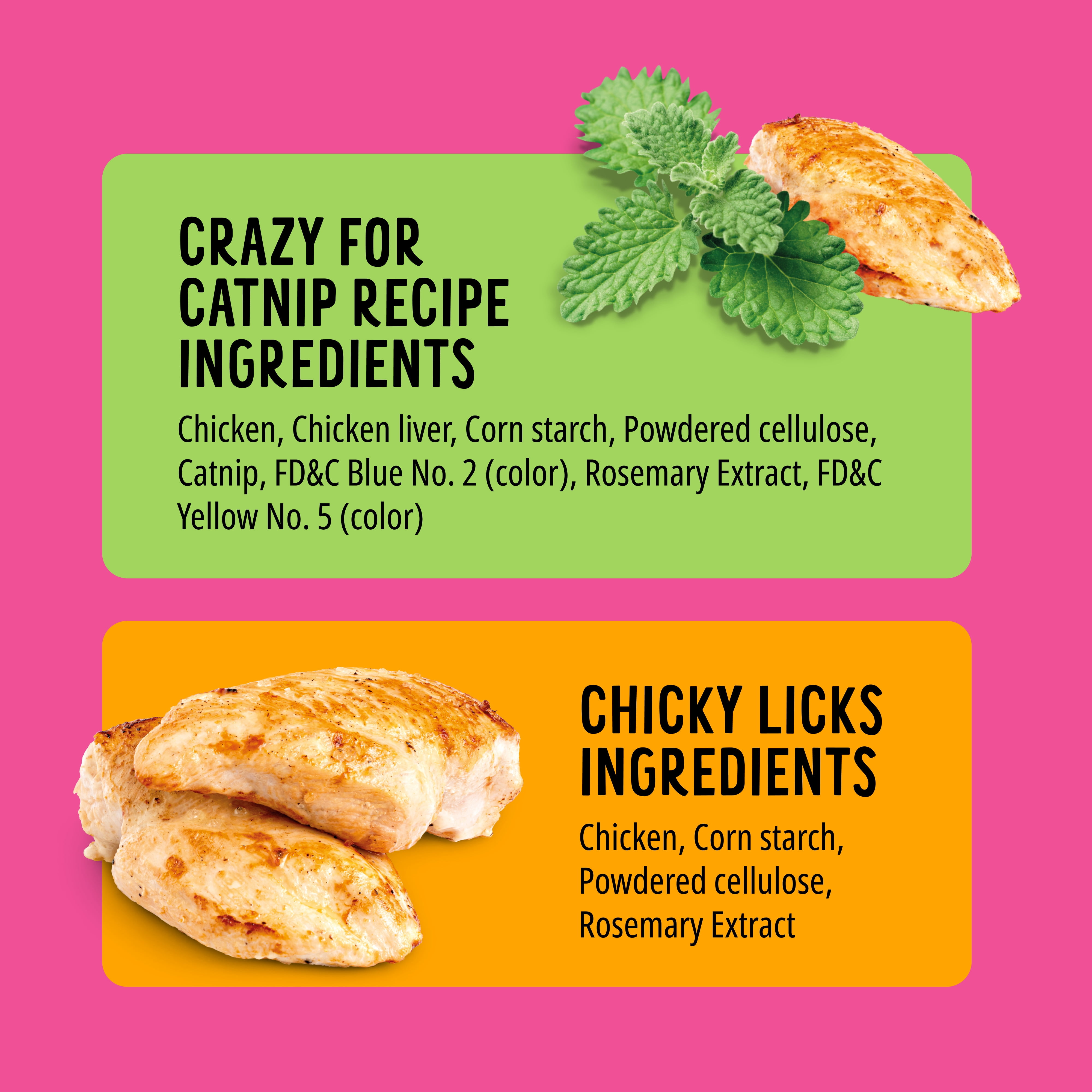 (6 pack) BONKERS Purrpops, Freeze Dried Chicken & Dried Catnip Flavored Cat Treats, 32 Pieces