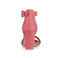 thumbnail image 4 of BLISSFUL STEP Women's Shoes Ankle Strap Block Heel Buckle Open Toe Sandals Watermelon Red 5.5, 4 of 8