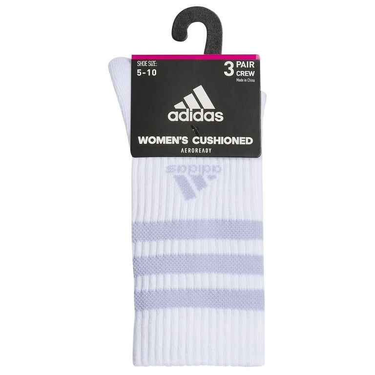 Women's adidas Cushioned 3-Stripe 3-Pack Crew Socks Color