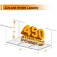 thumbnail image 2 of 3x6ft Overhead Garage Storage Rack, Heavy Duty Metal Ceiling Shelf, 22'' to 40" Adjustable Dropdown, 450lbs Loading Weight Capacity, White, 2 of 6