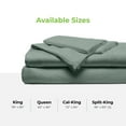 thumbnail image 2 of Cariloha Resort Bamboo Viscose 4-Piece Bed Sheet Set - Cooling, Odor-Resistant, Sustainable, Hypoallergenic, Soft and Durable - Flat and Fitted Sheets and Two Pillowcases - Split King - Ocean Mist, 2 of 7