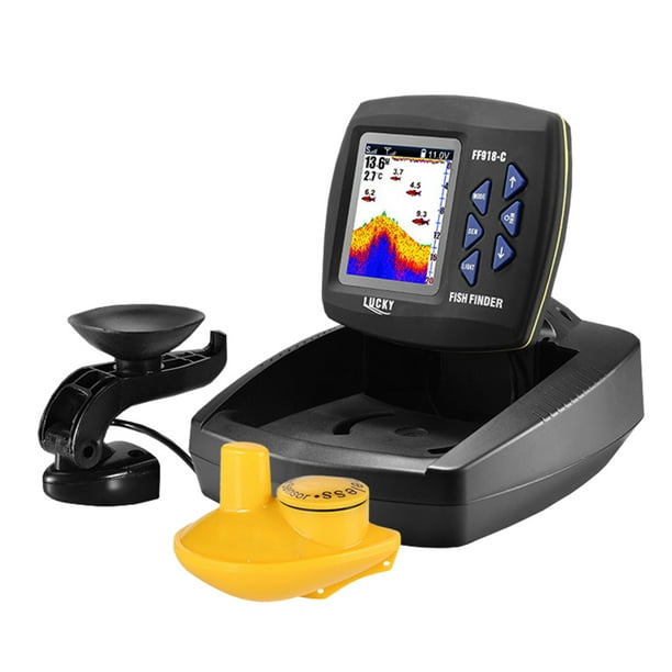 Portable Fish Finder Wireless Sonar Sensor Fishing Depth Finder Locator  Fishfinder with Wired Transducer for Boat Kayak Fishing 